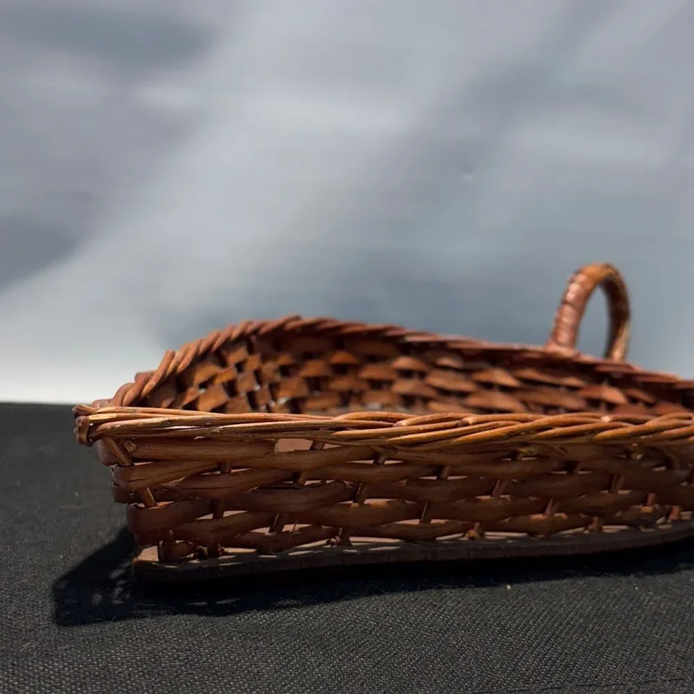 Leaf-Shaped Wicker Basket